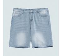 Short en jean bleu clair unicolore coupe ample grande taille pour hommes, basique, avec cordon de serrage, poches, léger, respirant, frais, décontracté, confortable, cadeau pour père/mari 2XL,3XL,4XL,