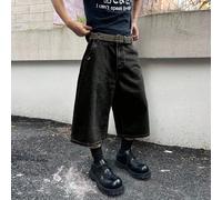 Short en jean casual ample à jambes larges avec poches pour hommes L,M,S,XL,XXLBlocs de couleur,LettresJean