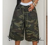 Short en jean décontracté à taille élastique pour femmes, polyvalent pour un port quotidien 26,27,28,30,31MilitaireJean