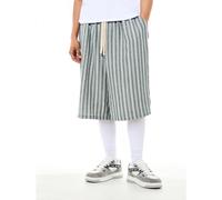 Short en jean décontracté, rayé, ample et long avec cordon de serrage à la taille pour un style décontracté le w nd d'été L,M,S,XL,XSRayéTissu tissé