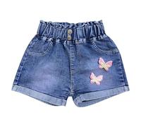 Short en Jean Enfant Fille Léger Short de Sport Plage Vacances Pantacourt Été Chic Large Fluide Shorts et Bermudas pour Enfants Filles Décontracté Shorts en Denim Pantalon Court 2-7 ans