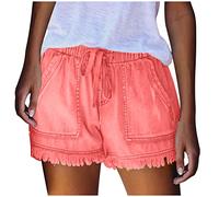 Short en Jean Femme Grande Taille Bermuda Jeans Printemps Été Pantacourt Droit Chic Denim Shorts en Jean Large Baggy Boyfriend Sexy Hot Pants avec Poches Décontracté Pantacourt Pas Cher Vente Flash