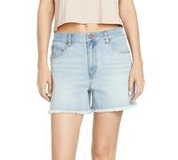 Volcom Stn Step High Waist Denim Shorts Bleu 27 Femme