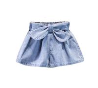 Short en Jean Fille 2-12 Ans Pantalon Court en Jean Ado Ete Fluide Large Short Coton été Filles Ample Chic Casual Sport Plage Vacances Confortable Shorts et Bermudas en Denim
