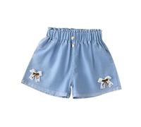 Short en Jean Fille 4-13 Ans Pantalon Court en Jean Ado Ete Fluide Large Short été Filles Ample Chic Casual Sport Plage Vacances Confortable Shorts et Bermudas en Denim
