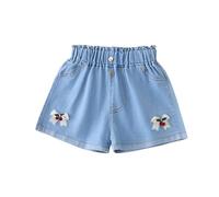 Short en Jean Fille 4-13 Ans Pantalon Court en Jean Ado Ete Fluide Large Short été Filles Ample Chic Casual Sport Plage Vacances Confortable Shorts et Bermudas en Denim