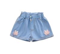 Short en Jean Fille 4-13 Ans Pantalon Court en Jean Ado Ete Fluide Large Short été Filles Ample Chic Casual Sport Plage Vacances Confortable Shorts et Bermudas en Denim