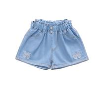 Short en Jean Fille 4-13 Ans Pantalon Court en Jean Ado Ete Fluide Large Short été Filles Ample Chic Casual Sport Plage Vacances Confortable Shorts et Bermudas en Denim