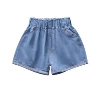Short en Jean Fille Taille Elastique 3-10 Ans Pantalon Court en Jean Ado Ete Fluide Large Short Coton été Filles Ample Chic Casual Sport Plage Vacances Confortable Shorts et Bermudas