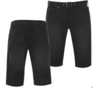 Short En Jean Noir Avec Ceinture Pierre Cardin Pour Homme XXXXL
