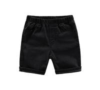 Short en jean pour bébé garçon - Taille élastique - Longueur genou - Pantalon décontracté - Pour la plage - Joli short d'été - Pour l'école, la randonnée - Costume de lapin, Noir , 18-24 mois