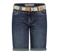Short en jean pour femmes avec ceinture tressée Denim Bermuda avec plis