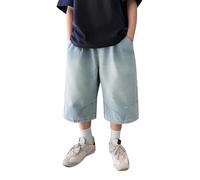 Short en Jean pour garçon Cargo Baggy Pantalon de Sport Court Solide Printemps té Confortable et léger Cool Shorts Garçons Junior Pantalons