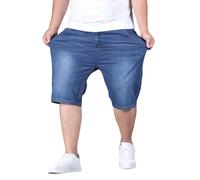 Short en jean pour homme - Coupe ample - Respirant - Avec poche - Couleur unie - Demi-pantalon de grande taille - Pantalon décontracté élégant - Pour les voyages et les vacances - M-9XL, bleu clair, M