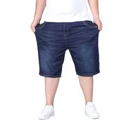 Short en jean pour homme - Coupe ample - Respirant - Avec poche - Couleur unie - Demi-pantalon de grande taille - Pantalon décontracté élégant - Pour les voyages et les vacances - M-9XL, bleu, 8XL