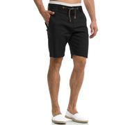 Indicode Hommes Bowmanville Shorts | Pantalon Court en Lin et Coton Black L