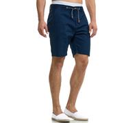 Indicode Hommes Bowmanville Shorts | Pantalon Court en Lin et Coton Navy XL