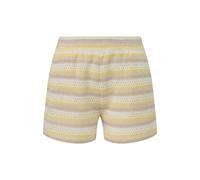 Short en maille rayÃ©e femme QS Jaune 32