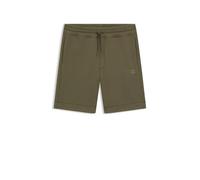 Short en Molleton De Coton avec Écusson Logoté