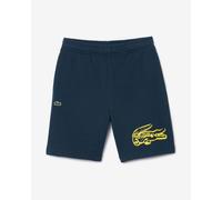 Short en molleton imprimé Lacoste bleu marine et jaune pour enfant - 16