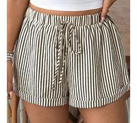 Short en style rayé coloré à l'ancienne mode française pour professeurs, grande taille 0XL,1XL,2XL,3XL,4XLRayéTissu tissé