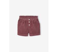 Short en velours forme paperbag fille mauve 8A