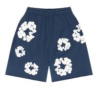 Short Enfant Garçon Ete Baggy Fille de Sport Short Garcon Fleur Imprimé Coton Léger Running Bermudas avec Poches, Style Y2K Hip Hop Streetwear pour Plage et Sport Loisir