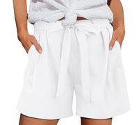 Short été Femme Bermuda Femme Short Coton Fluide Taille Elastique Coton Jogging Shorts Chic Shorts Sport avec Cordon De Serrage Et Poches Jupe Chic ete Fluide