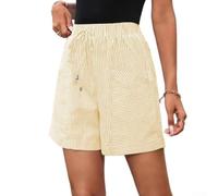 Short Été pour Femme Taille Haute à Jambes Larges avec - Short Décontracté Respirant pour Plage Vacances Sport 5 Pouces