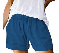 Short Femme Coton Ete Grande Taille Gaine Ventre Plat Shorts Et Bermudas Fluide Pantalon Taille Elastique De Travail Cargo Décontractés Pantacourt Fille Coupe Ample avec Poches Cycliste Jogging Yoga