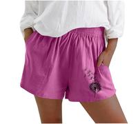 Short Femme Coton Short Lin Femme Molleton Bermuda Jogging Grande Taille Été Ete Ample Randonnée Vetement Pantalon De Vélo Travail Gaze XXXL Sport Vetements Mode Randonnee Blanc Grossesse Léger Noir