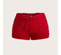 Short femme décontracté mode rouge taille basse coupe slim élastique mini shorts femme shorts boxeurs shorts à volants rouges shorts rouges rouges assortis shorts fille coquette d'été kawaii nœud femm