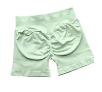 Short Femme éTé 1 PCS Women Sports Impact Shorts Low Ribbed Waist Seamless Scrunch Bum Workout Gym Shorts Booty Hight Stretch Running Shorts Convient pour L'éTé(Light Green,L)