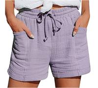 Short Femme Été Grande Taille Shorts et Bermudas avec Poches Cordon de Serrage Pantalon Court Elastique Confortable et Respirant ExtéRieur DéContractéE Vetements Mode Short de Sport Jogging Pas Cher