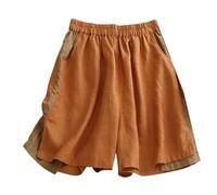 Short Femme Ete - Pantalon D'Interieur Femme Maison Corsaire Taille Elastique Slim Pants Patchwork Pantacourt Respirant Pantalons Coupe Ajustée Pant Les Loisirs En Plein Air Corsaire Leger Pants