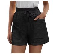 Short Femme Ete Short Lin Femme Salopette Mode Molleton Vêtement Pantalon Vetements Été Cycliste Léger Fluide Chic Coton Lounge Ample XXXL Vetement en Jogging Grossesse Gaze De Noir Mini Leger Sport