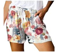 Short Femme Ete- Short Sport Taille Élastique Imprimé Confortable Séchage Rapide Décontracté Léger avec Poches Coupe Ample Chic Et Élégants Classiques Simple De Plage Vacances Pant Court
