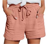 Short Femme été Sport Chic Large Pas Cher Short Taille Haute éLastique avec Poches Soldes d'été Confortable Ample Travail Offre spéciale Shorts et Bermudas Femmes Place du Jour de Plage Vêtement