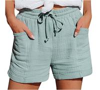 Short Femme été Sport Chic Large Pas Cher Short Taille Haute éLastique avec Poches Soldes d'été Confortable Ample Travail Offre spéciale Shorts et Bermudas Femmes Place du Jour de Plage Vêtement