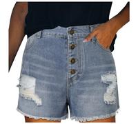 Short Femme Jean Taille Elastique Cargo en Denim pour Femmes Jeans Raspail Slim Bermuda Grande sans Manches Ete Sexy Déchiré avec Poches Boutonnées Basse Salopette Haute De Course