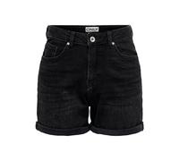 Only Short en jean pour femme ONLJOSEPHINE – stretch, coupe normale, passants de ceinture – Noir – S