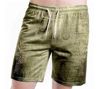 Short Fitness Homme,Short décontracté pour Homme pour Les Festivals. Confort Quotidien et Style Urbain. Imprimé Lettre et Tissu Extensible. Parfait pour Les Sorties Estivales.