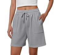 Short Fluide Femme Short Femme Bermuda Grande Taille Fluide Coton Grande Taille Jogging Shorts Leger Shorts Sport avec Cordon De Serrage Et Bermuda Large Culotte Sport