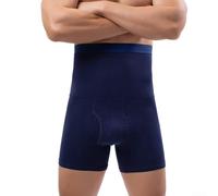 Short gainant pour homme avec taille haute pour un ajustement confortable et une silhouette lisse (bleu foncé)