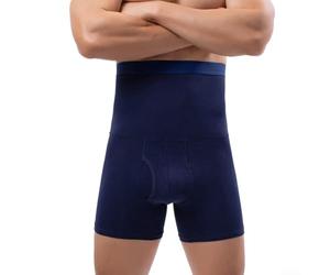 Short gainant pour homme avec taille haute pour un ajustement confortable et une silhouette lisse (bleu foncé)