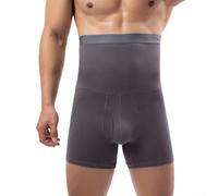 Short gainant pour homme avec taille haute pour un ajustement confortable et une silhouette lisse (XL gris)