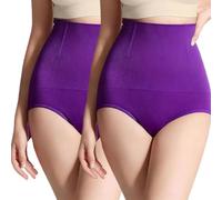 Short Gainant Taille Haute pour Femme, sous-Vêtement Invisible Gainant pour Robes et Leggings (2 Pcs Purple,XS-S)