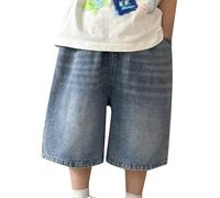 Short Garçon de Jogging Baggy en Jean Enfant Coton Shorts et Bermudas Unisexe Couleur Unie Mode Denim Cargo pour Le Quotidien l'école