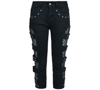 Short Gothic de Gothicana by EMP - Capri Shorts With Mesh Details - 27 à 33 - pour Femme - noir 28