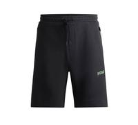 SHORT HEADLO 1 BOSS NOIR EN COTON MÉLANGÉ AVEC LOGO EN RELIEF VERT XL